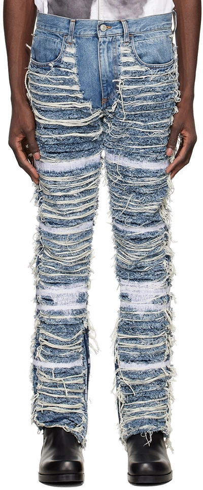 Alyx Blackmeans Fringe Straight-leg Jeans In Blue