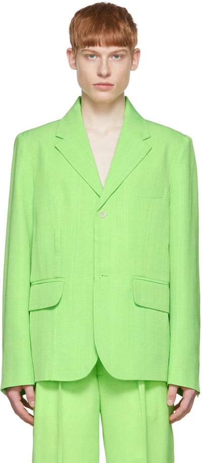 Jacquemus La Veste Bacio Single-breasted Blazer In Green