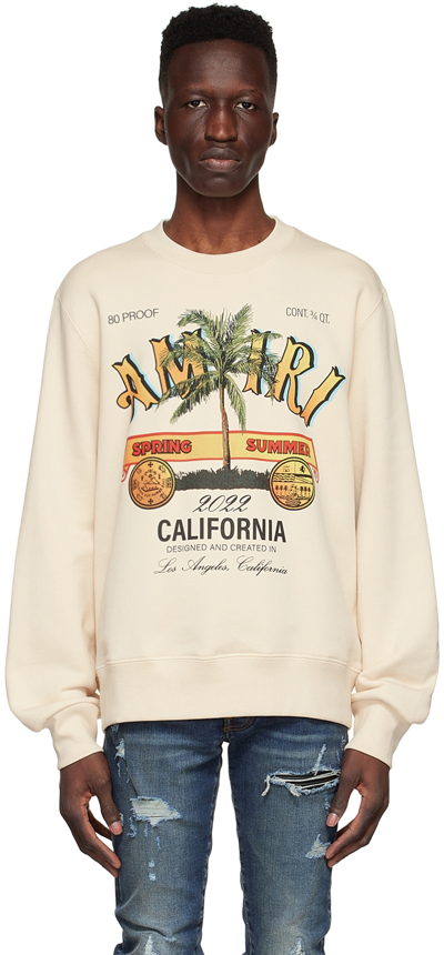 Amiri Graphic-print Cotton Sweatshirt In Beige