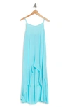 Boho Me V-neck Front Tie Cover-up Maxi Dress In Solid Artic