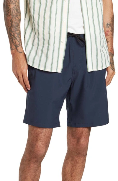 Volcom Stones Hybrid Drawstring Waist Shorts In Navy