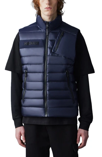 Mackage Sateen Lightweight Down Vest In Navy