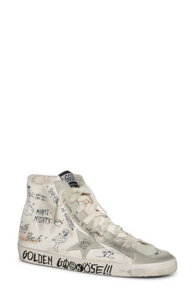 Golden Goose White & Grey Francy Classic High-top Trainers