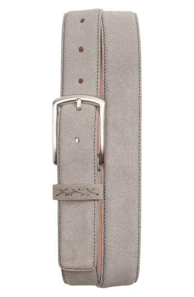 Zegna Luxe Leather Belt In Grey