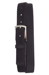 Zegna Free Size Vicuna Lined Suede Belt In Navy