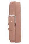 Zegna Free Size Vicuna Lined Suede Belt In Grey