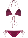 Oseree Dark Fuchsia Triangle-cup Bikini Set In Pink