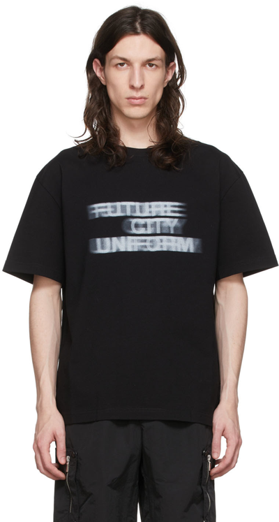 C2h4 Blurred Future City Uniform T-shirt In Black