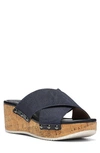 Donald Pliner Summera Wedge Sandal In Navy-nvy