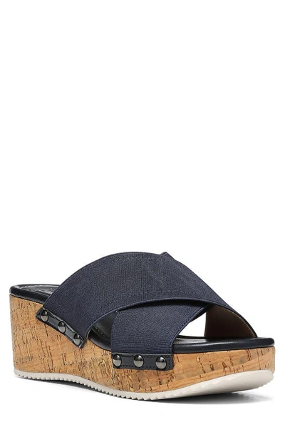 Donald Pliner Summera Wedge Sandal In Navy-nvy