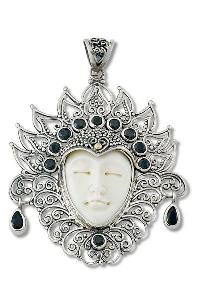 Samuel B. Sterling Silver & 18k Gold Filigree Goddess Pendant In White