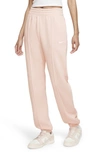 Nike Sportswear Essential Fleece Pants In Pale Coral/ White