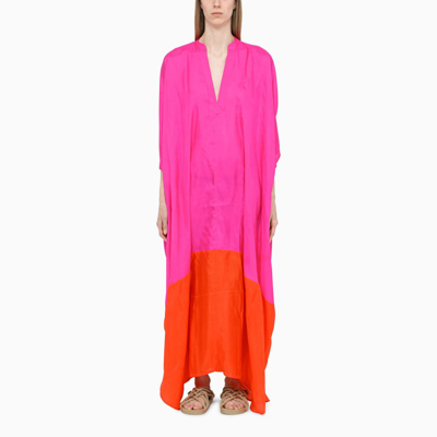 The Rose Ibiza Fuchsia/orange Tunica Long Dress In Pink