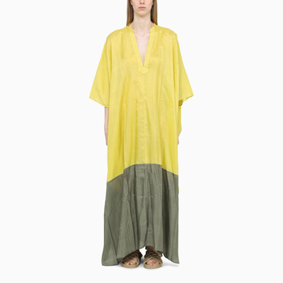 The Rose Ibiza Yellow/green Tunica Long Dress In Multicolor