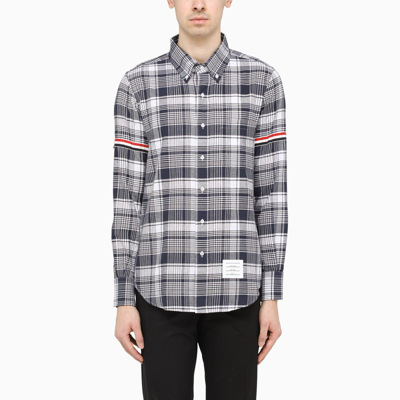 Thom Browne Checked-print Shirt Blue And White