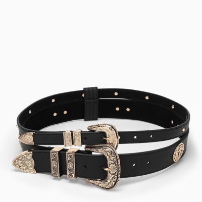 B-low The Belt Black Leather Wesley Belt