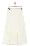 Max Studio Textured Midi Skirt In White