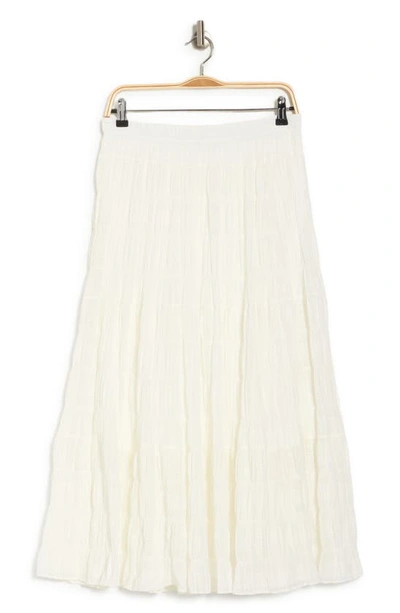 Max Studio Textured Midi Skirt In White