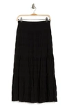 Max Studio Textured Midi Skirt In Black