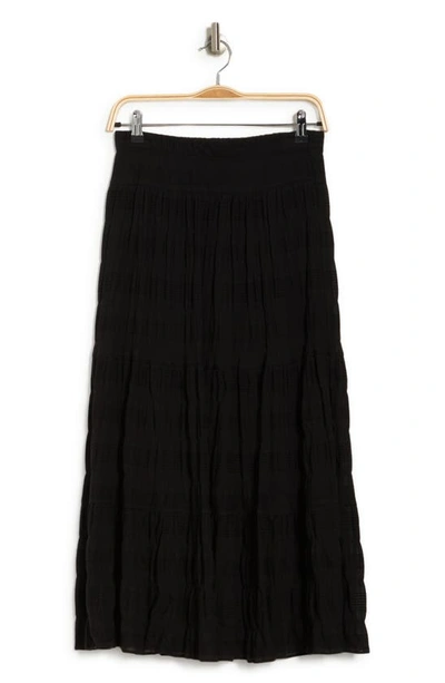 Max Studio Textured Midi Skirt In Black