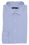 Jb Britches Yarn-dyed Solid Dress Shirt In Blue