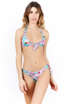 Miss Bikini Basic Patterned Triangle Bikini In Blue Flowers