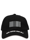 Vtmnts Barcode Print Cotton Baseball Cap In Black