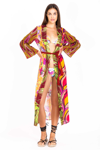 Miss Bikini Vestaglia Stampa Patchwork In Orange Blossom