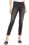 MOUSSY VINTAGE CHECOTAH DISTRESSED HIGH WAIST ANKLE SKINNY JEANS