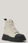 Ganni Creepers Textile Lace Up Boot Egret Size 42 In White