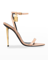 Tom Ford 105mm Lock Stiletto Sandals In Flesh