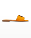 Tory Burch Ines Leather Medallion Sandals In Orange Citrine
