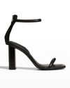 Natori Glow Leather Ankle-cuff Sandals In Black