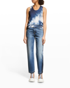 Alexander Mcqueen Cloud Print Wool-silk Tank Top In Washed Gre