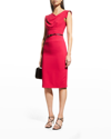 BLACK HALO JACKIE O BELTED SHEATH DRESS