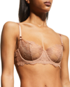 Skarlett Blue Women's Entice Unlined Underwire Lace Balconette Bra In Gleam/terracotta