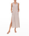 Everyday Ritual Vivienne Cotton Gauze Sleeveless Maxi Dress In Lt Grey