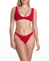 Bond-eye Swim Scout Crop Eco Bikini Top In Baywatch Red Eco
