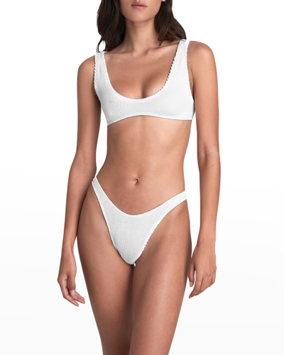 Bond-eye Swim Scout Crop Eco Bikini Top In Optic White Eco