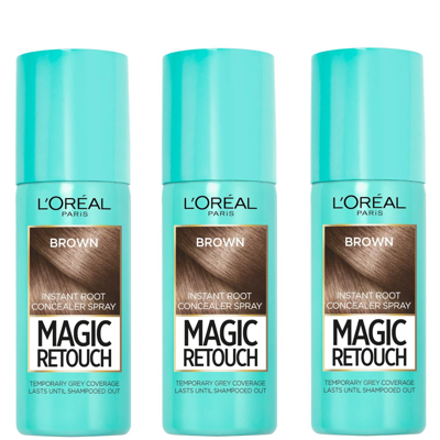 L'oréal Paris Magic Retouch Dark Brown Root Concealer Spray Trio Bundle