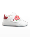 DOLCE & GABBANA GIRL'S PREWALKER LOGO ROSE-PRINT SNEAKERS, NEWBORN-9M