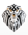 Lladrò Porcelain Lion Mask In 白色,黑色