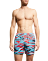 Missoni Abstract Print Elastic Waist Beach Shorts In Macrofiammato Azz