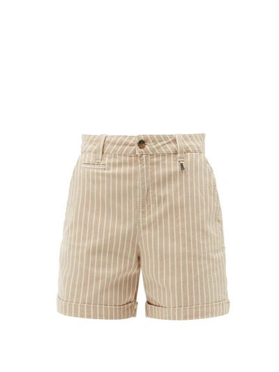 Bogner Polly Striped Cotton-blend Golf Shorts In Beige Stripe