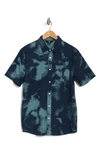 Volcom Warbler Printed Regular Fit Shirt In Hydro Blue