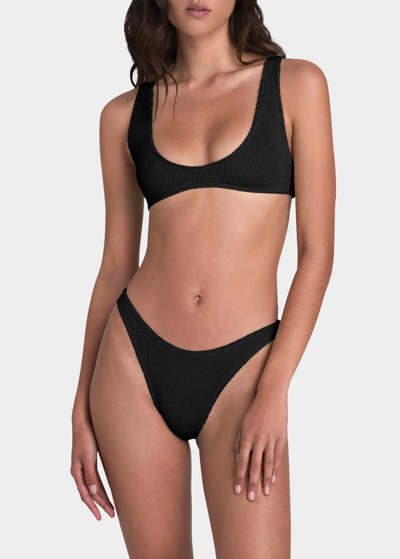 Bond-eye Swim Scout Crop Eco Bikini Top In Black Eco