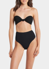 Bond-eye Swim Sahara Eco Bandeau Bikini Top In Black Eco