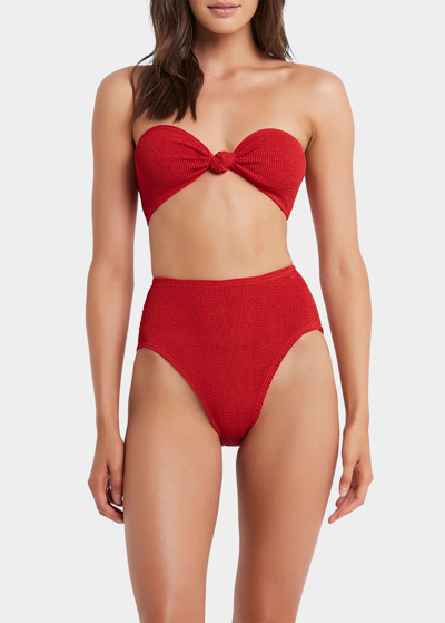 Bond-eye Swim Palmer Eco High-waist Bikini Bottoms In Baywatch Red Eco