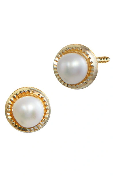 Savvy Cie Jewels 14k Gold & 3mm Cultured Freshwater Pearl Stud Earrings In Yellow