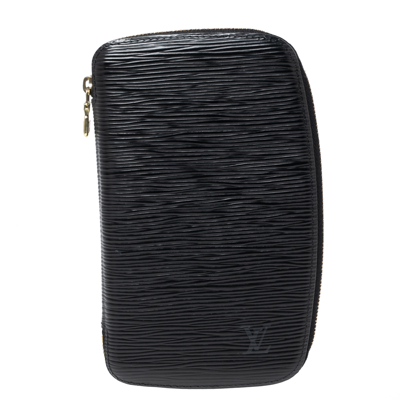 Pre-owned Louis Vuitton Black Epi Leather Geode Organizer Zippy Wallet